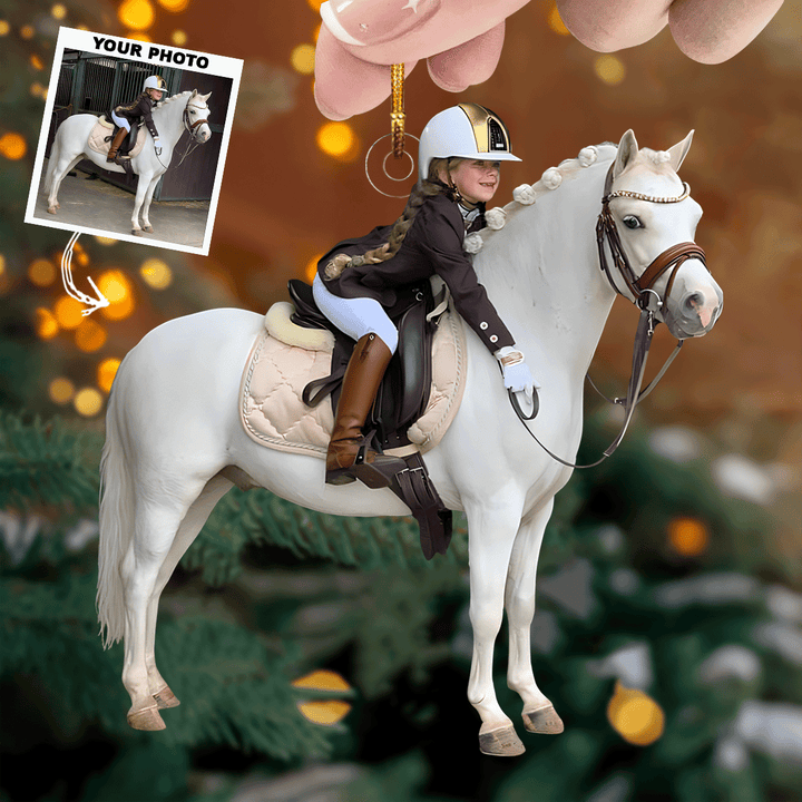 Tiny Rider - Personalized Mica Ornament - Christmas Gift For Family, Family Members