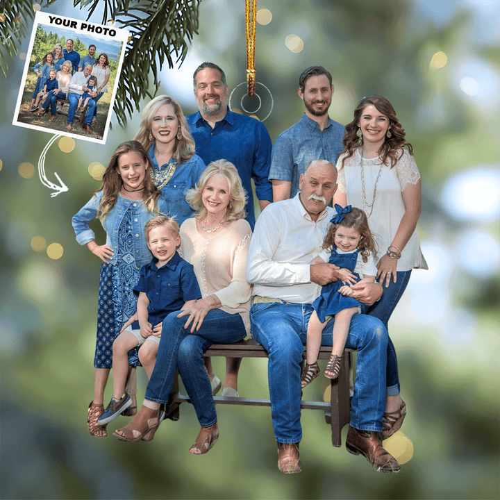 Mountain Memories - Personalized Photo Mica Ornament - Gift For Family, Family Members