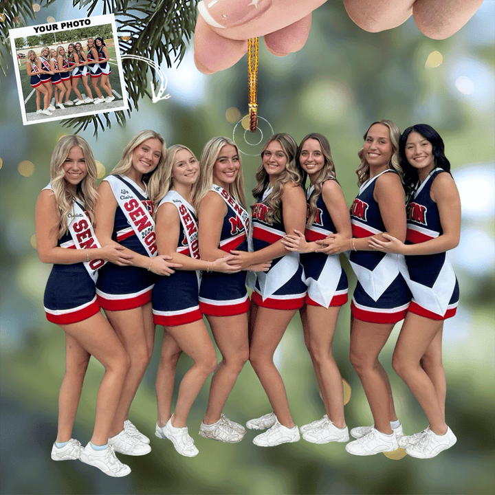 Spirit Squad Keep Sake - Personalized Photo Mica Ornament - Gift For Friends, Family Members
