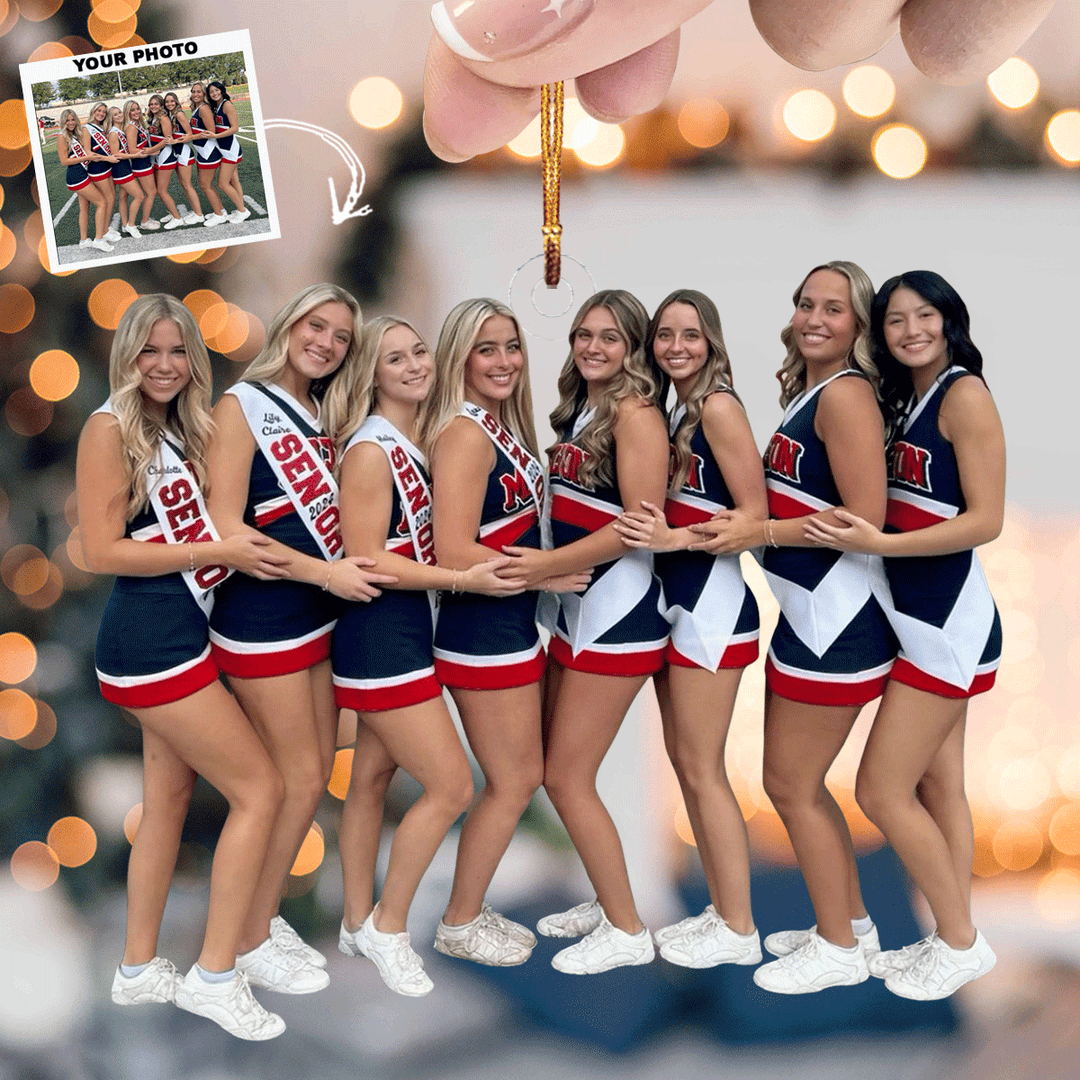 Spirit Squad Keep Sake - Personalized Photo Mica Ornament - Gift For Friends, Family Members