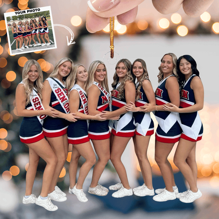 Spirit Squad Keep Sake - Personalized Photo Mica Ornament - Gift For Friends, Family Members