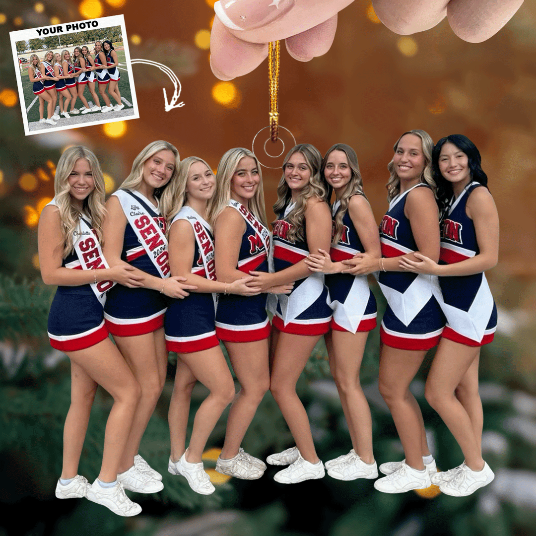 Spirit Squad Keep Sake - Personalized Photo Mica Ornament - Gift For Friends, Family Members