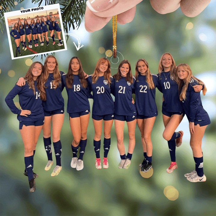 Team Spirit - Personalized Photo Mica Ornament - Gift For Friends, Family Members