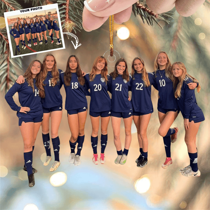 Team Spirit - Personalized Photo Mica Ornament - Gift For Friends, Family Members