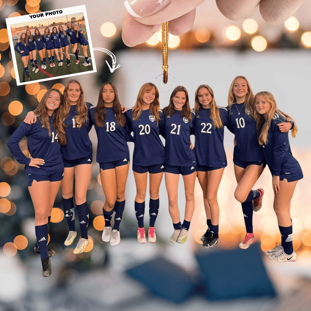 Team Spirit - Personalized Photo Mica Ornament - Gift For Friends, Family Members