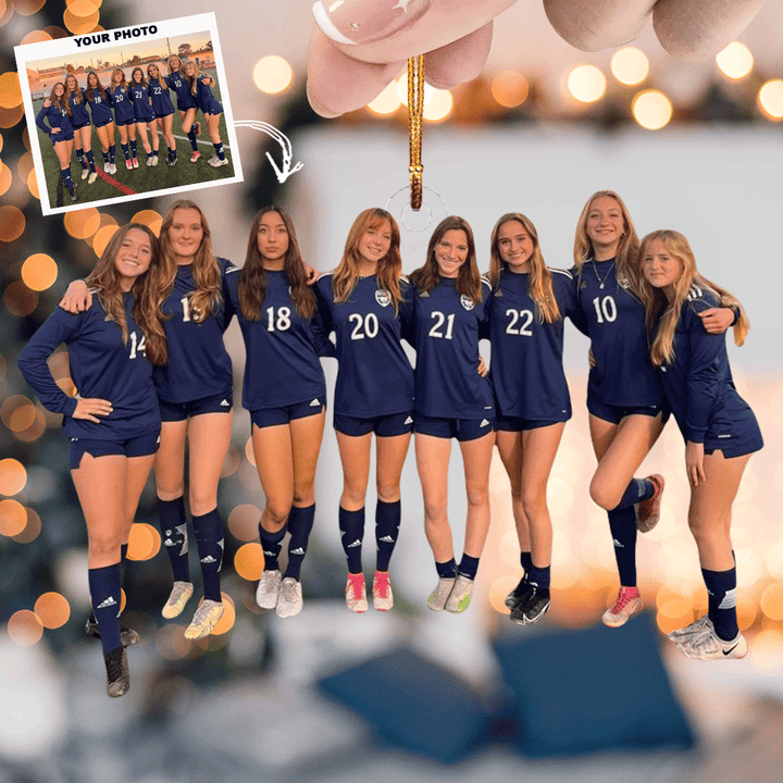 Team Spirit - Personalized Photo Mica Ornament - Gift For Friends, Family Members