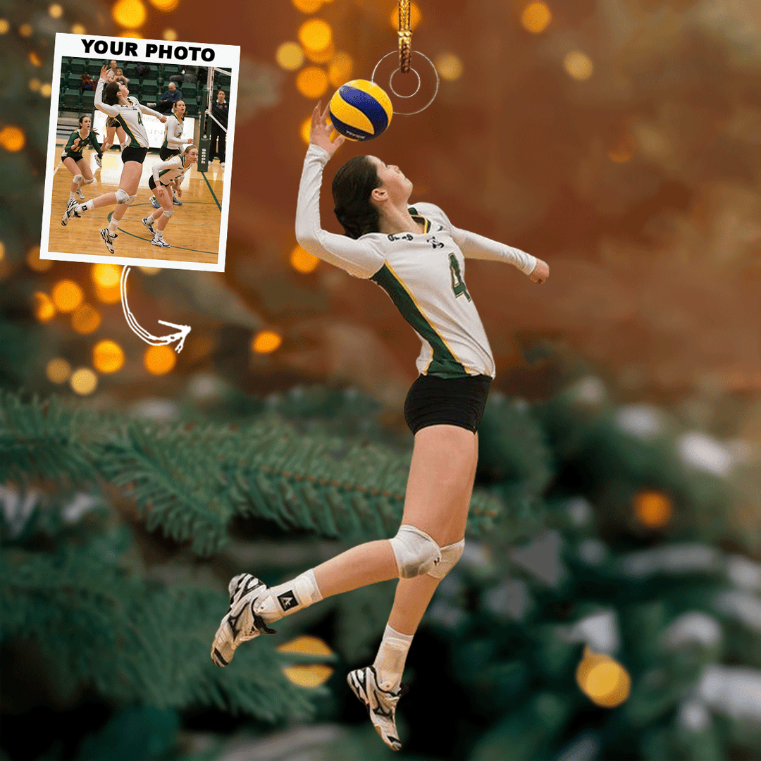 Spike Spirit - Personalized Photo Mica Ornament - Gift For Volleyball Lovers, Family Members