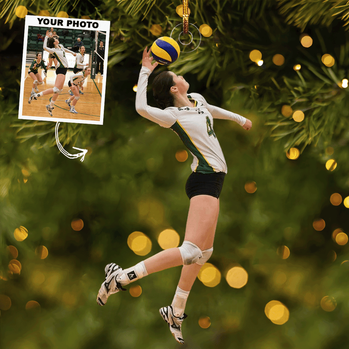 Spike Spirit - Personalized Photo Mica Ornament - Gift For Volleyball Lovers, Family Members