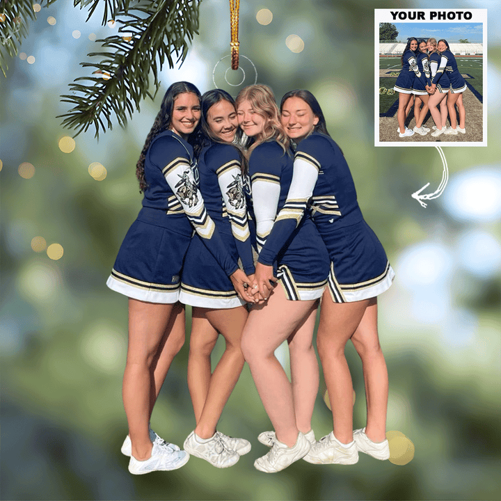 Cheerful Moments - Personalized Photo Mica Ornament - Gift For Friends, Family Members