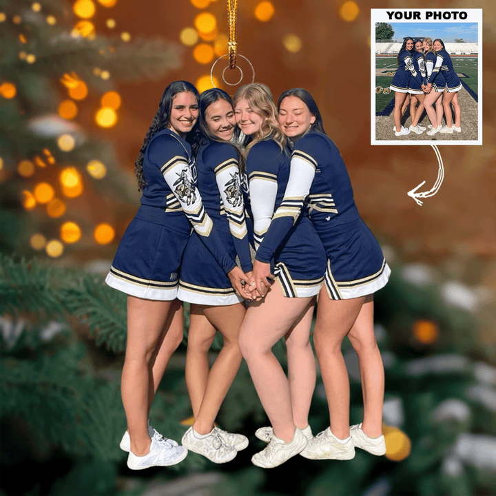 Cheerful Moments - Personalized Photo Mica Ornament - Gift For Friends, Family Members