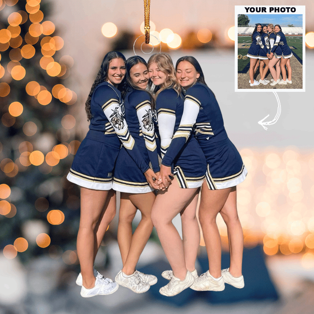 Cheerful Moments - Personalized Photo Mica Ornament - Gift For Friends, Family Members