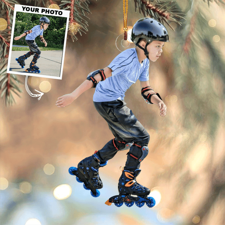 Path Of Speed - Personalized Photo Mica Ornament - Christmas Gift For Sport Lovers, Roller Derby Lovers