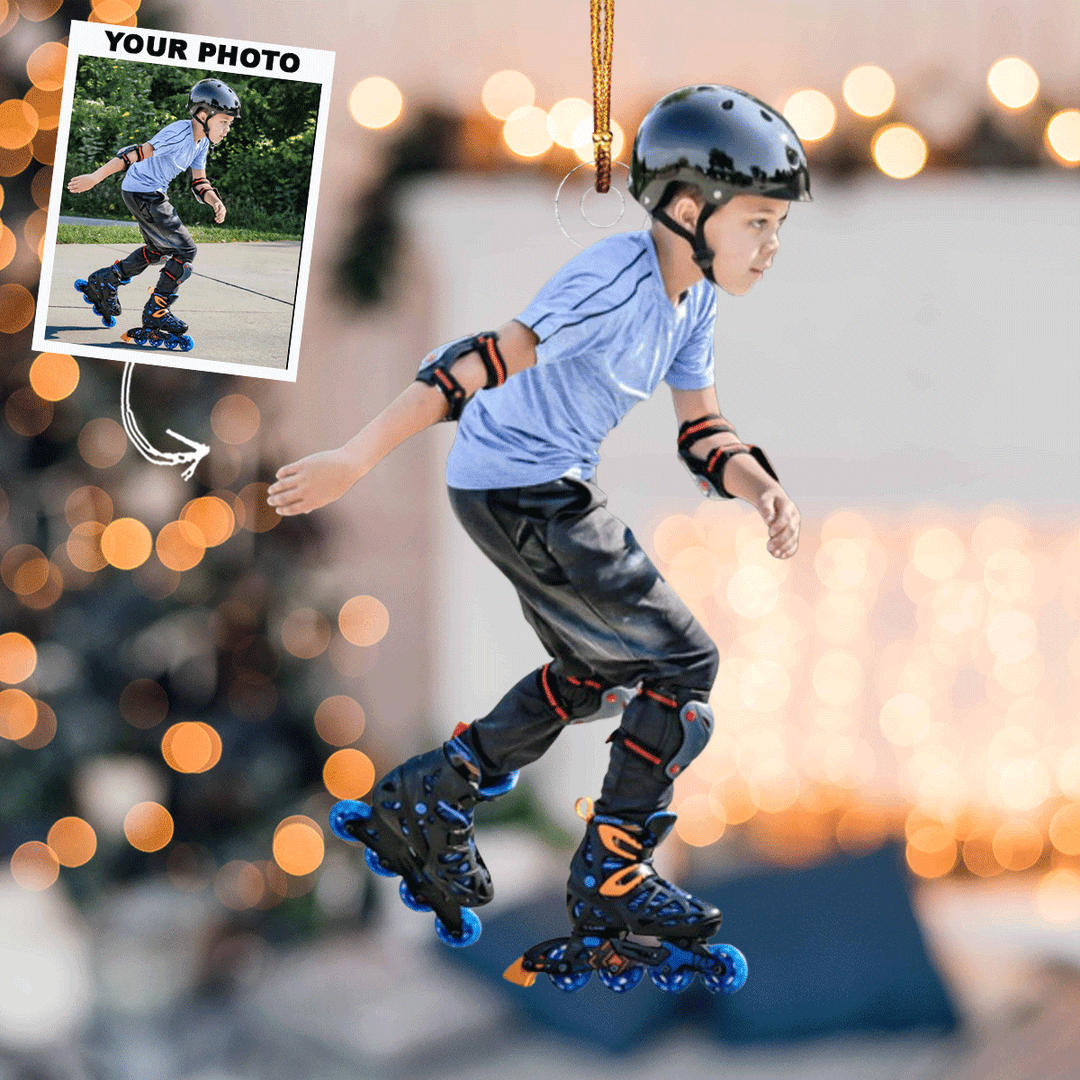 Path Of Speed - Personalized Photo Mica Ornament - Christmas Gift For Sport Lovers, Roller Derby Lovers
