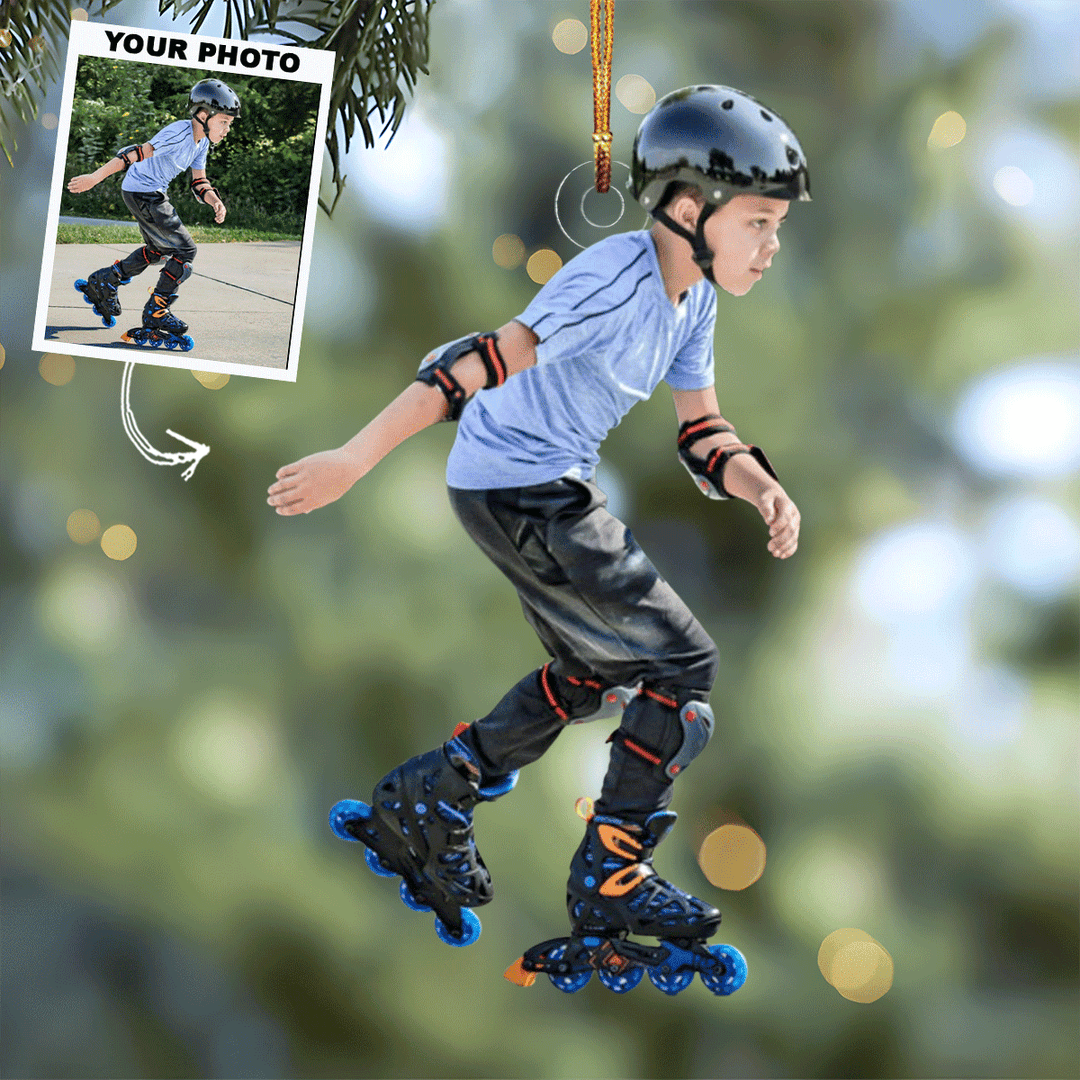 Path Of Speed - Personalized Photo Mica Ornament - Christmas Gift For Sport Lovers, Roller Derby Lovers