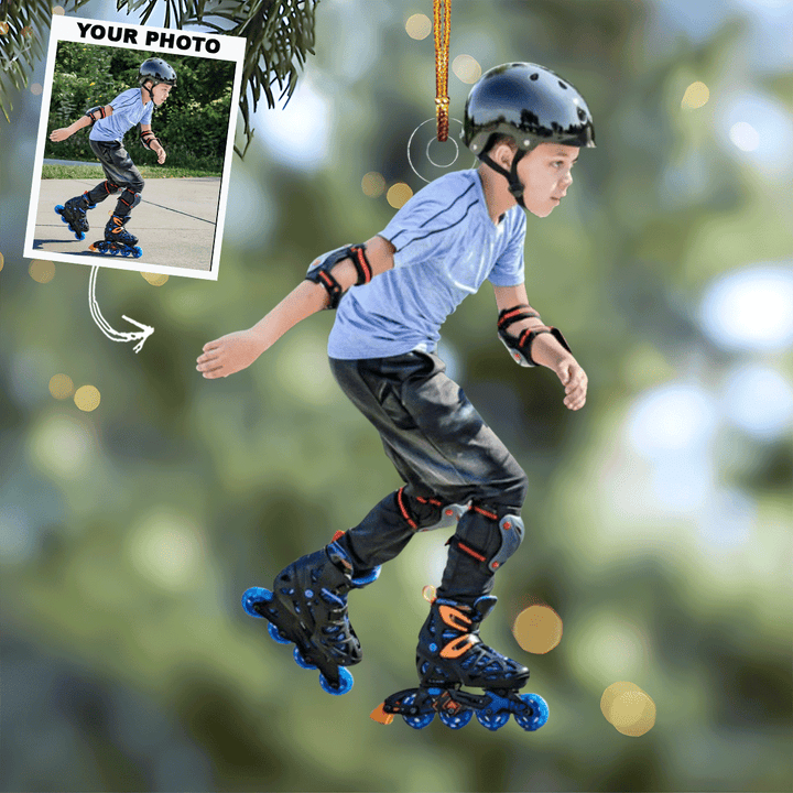 Path Of Speed - Personalized Photo Mica Ornament - Christmas Gift For Sport Lovers, Roller Derby Lovers