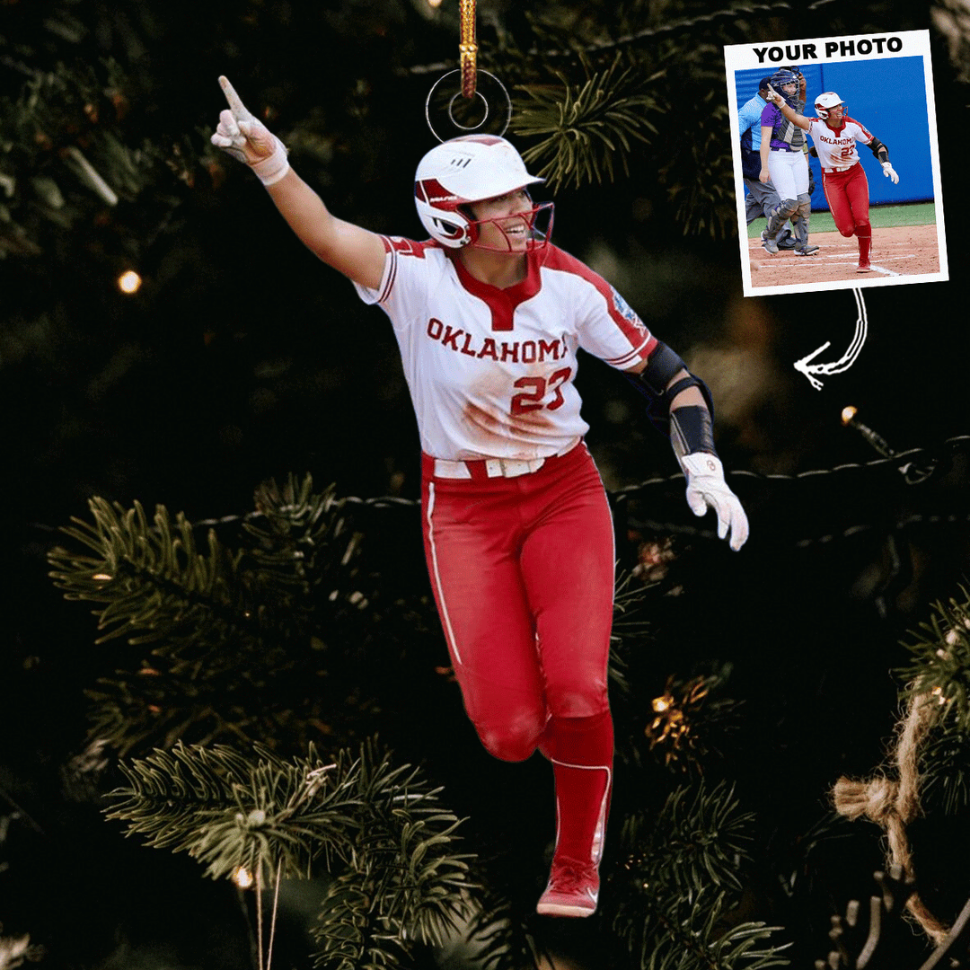 Victory Vibes - Personalized Photo Mica Ornament - Christmas Gift For Baseball Players, Baseball Lovers