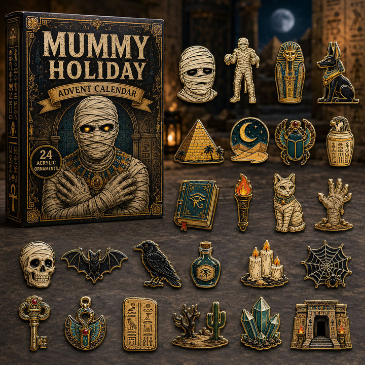 HALLOWEEN KICKOFF 40% OFF - Mummy Holiday Advent Calendar 2026 - 24-Day Festive Countdown, Acrylic Charms Blind Box - Gift For Halloween Lovers AC0TM036