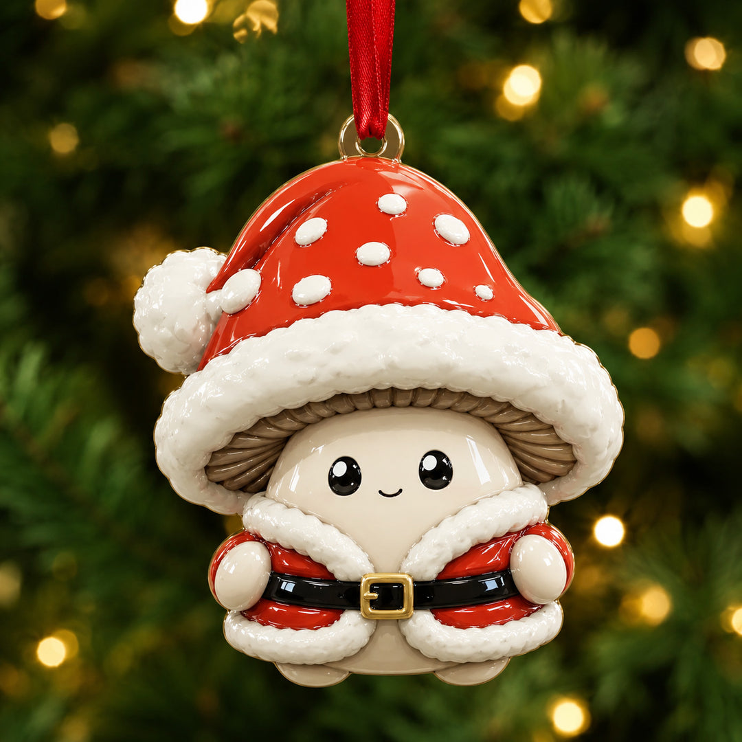 Mushroom Santa Mica Ornament NCU0HT077