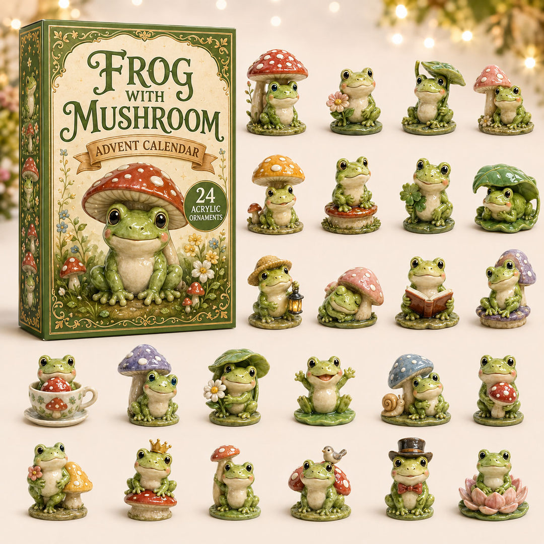 CHRISTMAS KICKOFF 40% OFF - Mushroom Frog Advent Calendar 2026 - 24-Day Festive Countdown, Acrylic Charms Blind Box - Gift For Frog Lovers