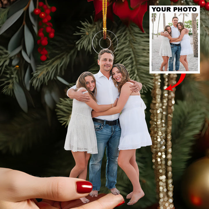 My Hero - Personalized Photo Mica Ornament - Christmas Gift For Family Members