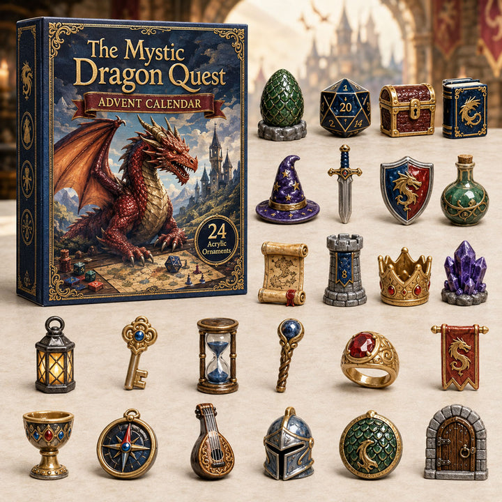CHRISMAST KICKOFF 40% OFF - Mystic Dragon Quest Advent Calendar 2026 - 24-Day Festive Countdown, Acrylic Charms Blind Box - Gift For Board Games Lovers AC0TH060