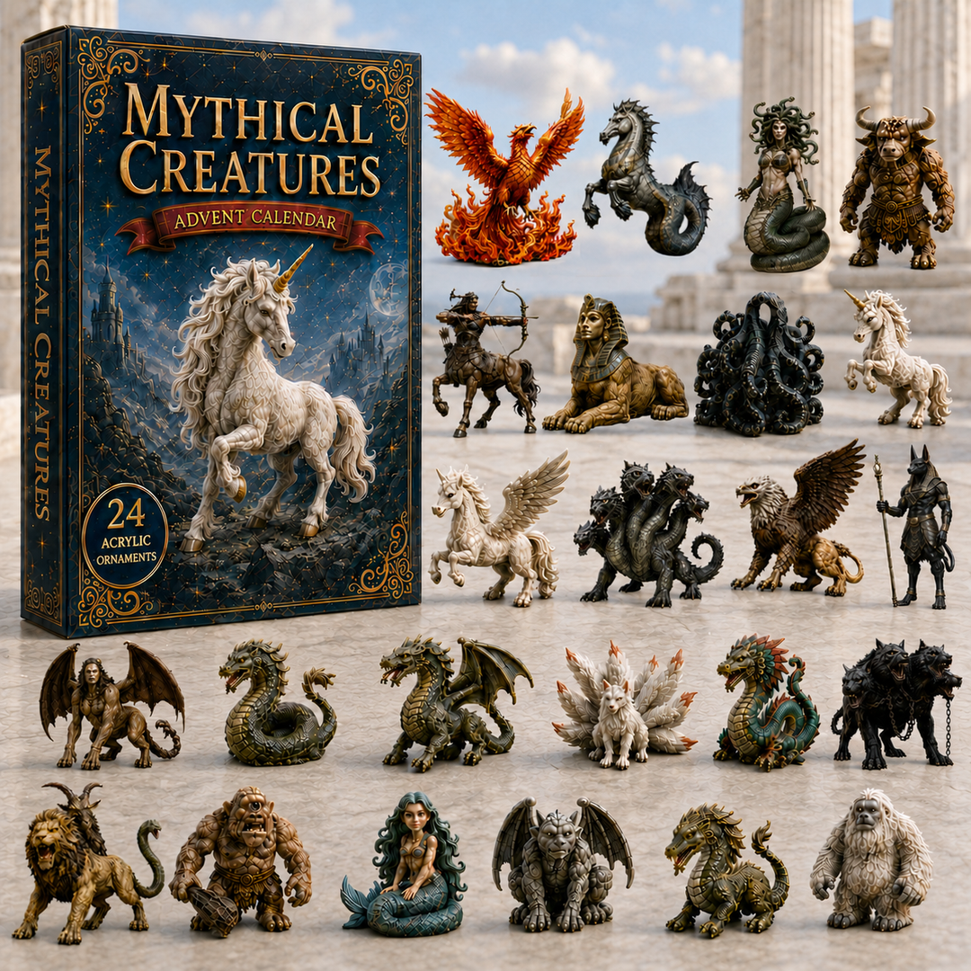 CHRISTMAS KICKOFF 40% OFF - Mythical Creatures Advent Calendar 2026 - 24-Day Festive Countdown, Acrylic Charms Blind Box - Gift For Fantasy Lovers AC0HA026