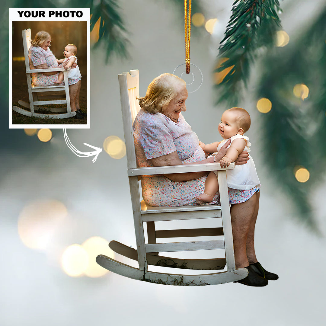 Love You, Grandma - Personalized Photo Mica Ornament - Christmas Gift For Family Members