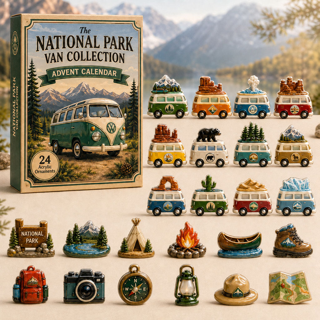 CHRISMAST KICKOFF 40% OFF - National Park Van Advent Calendar 2026 - 24-Day Festive Countdown, Acrylic Charms Blind Box - Gift For Campervan Lovers AC0TH154