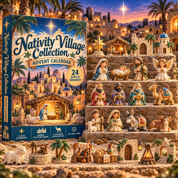 CHRISTMAS KICKOFF 40% OFF - Nativity Village Collection Advent Calendar 2026 - 24-Day Festive Countdown, Acrylic Charms Blind Box - Gift For Family, Friends AC0HA557