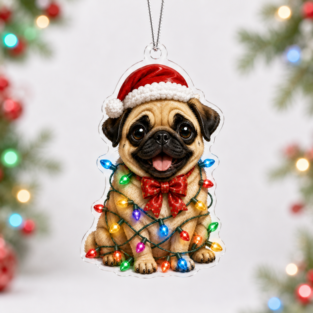 Naughty Pug Mica Ornament NCU0NT095