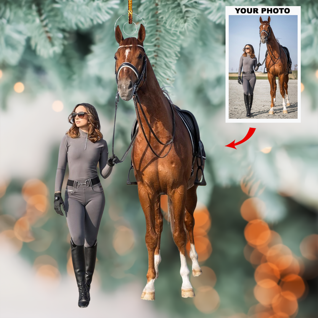 Noble Steed - Personalized Photo Mica Ornament - Gift For Horse Lovers, Family Members
