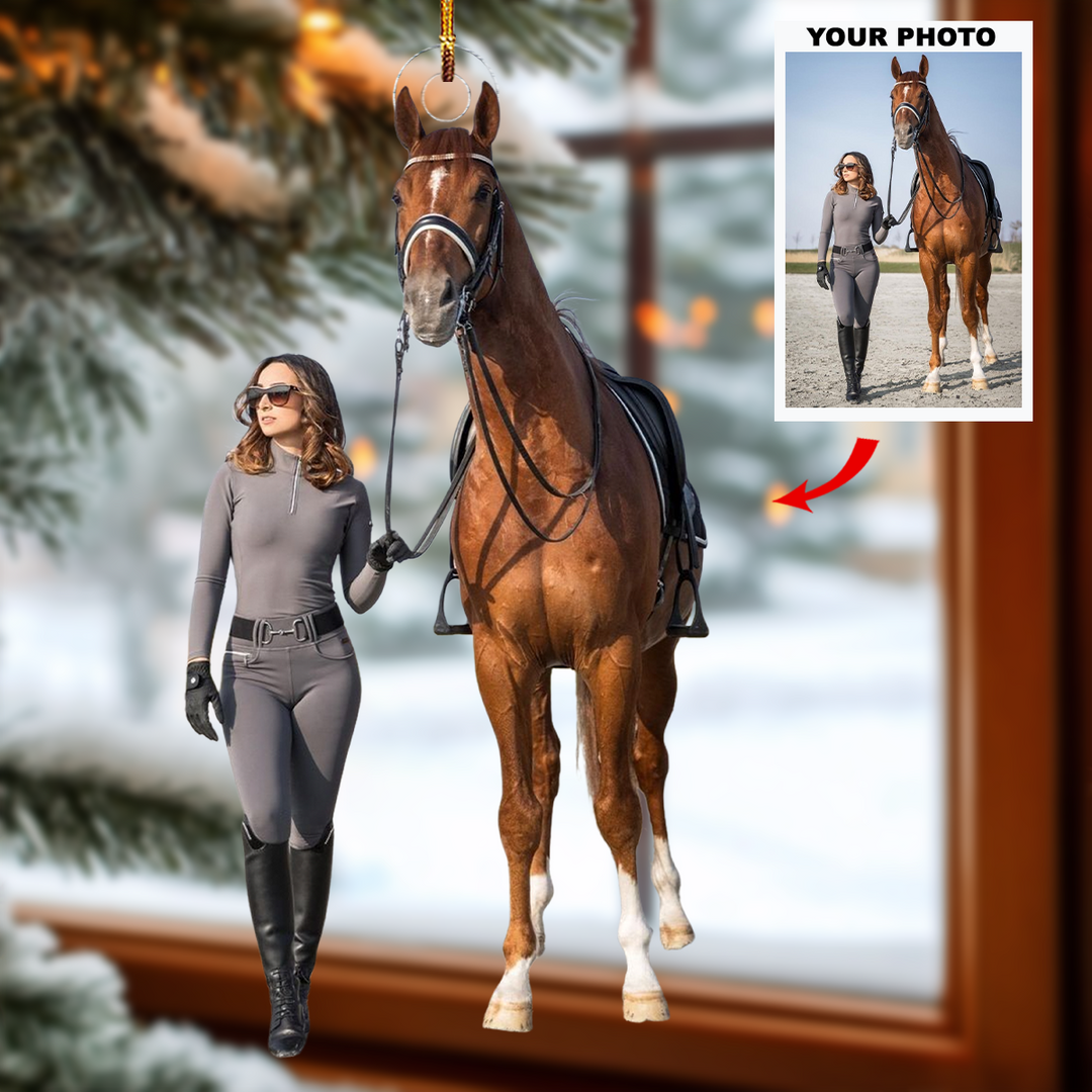 Noble Steed - Personalized Photo Mica Ornament - Gift For Horse Lovers, Family Members