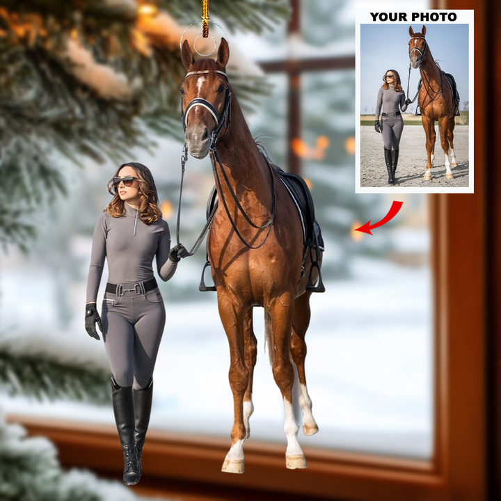 Noble Steed - Personalized Photo Mica Ornament - Gift For Horse Lovers, Family Members