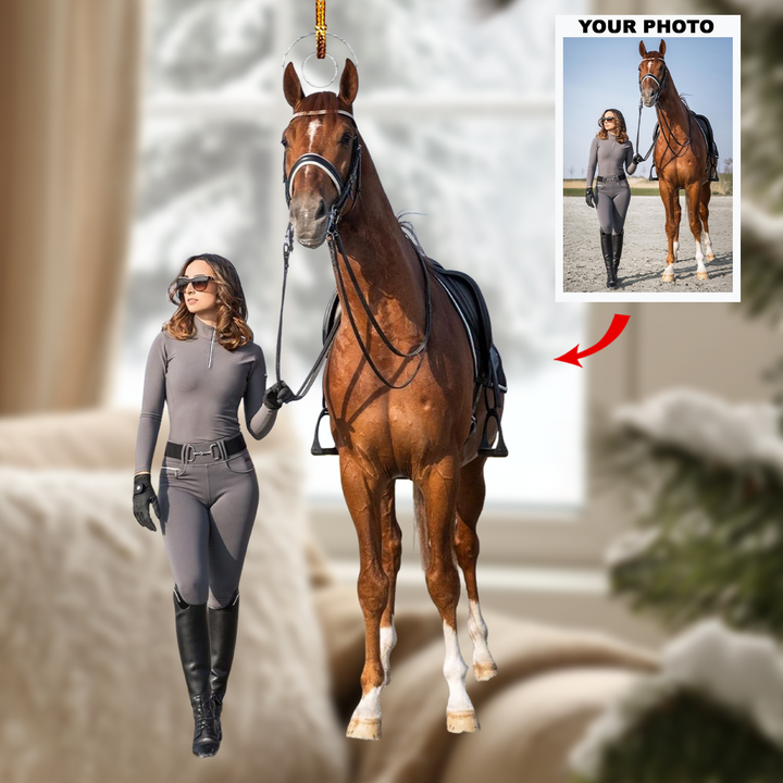 Noble Steed - Personalized Photo Mica Ornament - Gift For Horse Lovers, Family Members