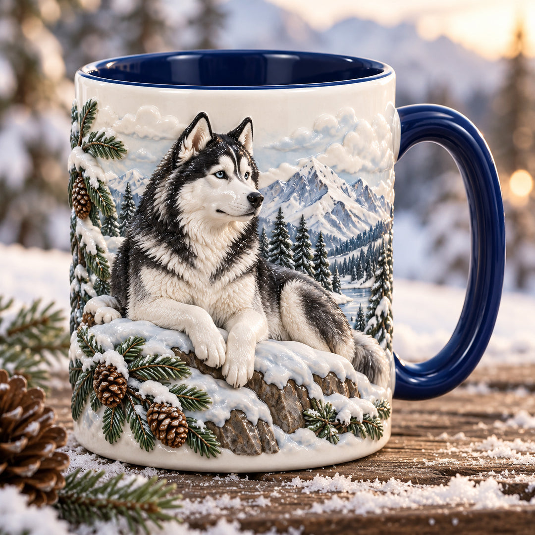 Northern Husky 3D Effect Printed Accent Mug NCU0HT272