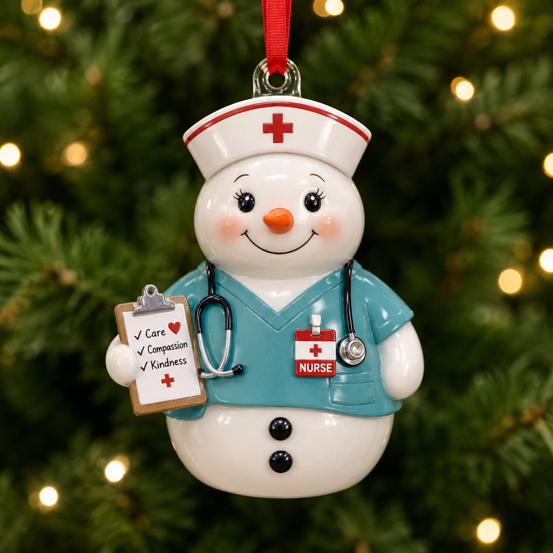 Nurse Snowman Mica Ornament NCU0HT108