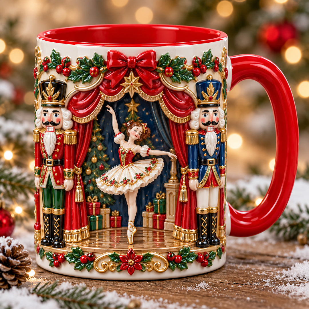 Nutcracker Ballet Christmas 3D Effect Printed Accent Mug NCU0HT307