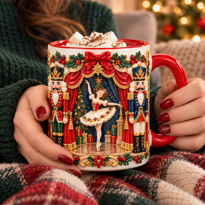 Nutcracker Ballet Christmas 3D Effect Printed Accent Mug NCU0HT307