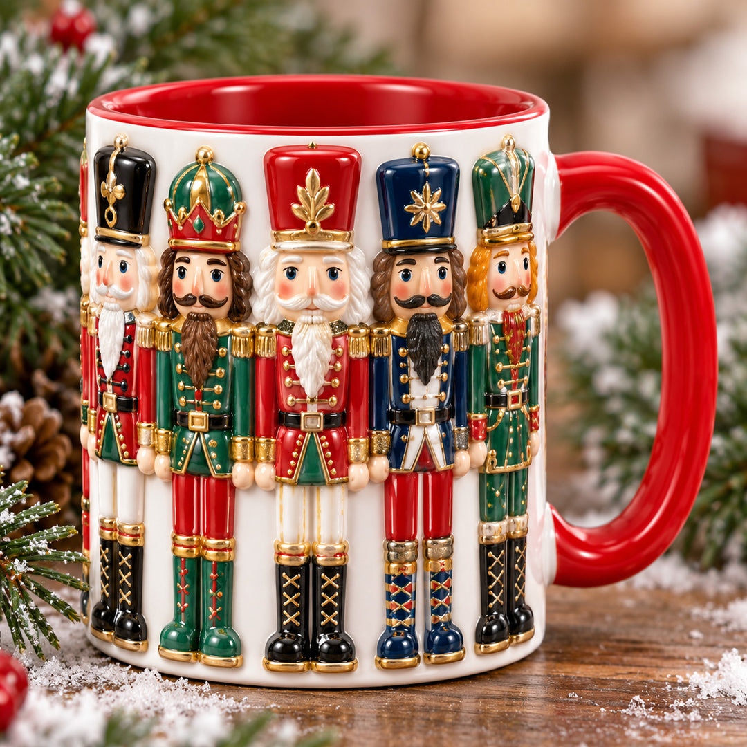Nutcracker Brigade Christmas 3D Effect Printed Accent Mug NCU0HT311