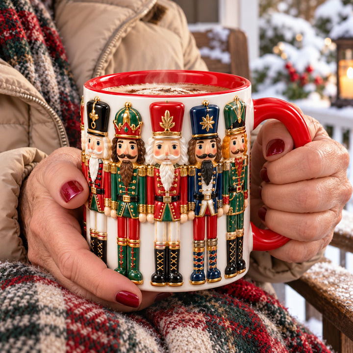 Nutcracker Brigade Christmas 3D Effect Printed Accent Mug NCU0HT311