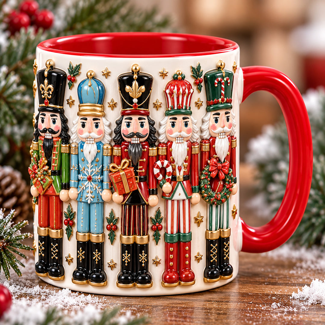 Nutcracker Parade Christmas 3D Effect Printed Accent Mug NCU0HT308
