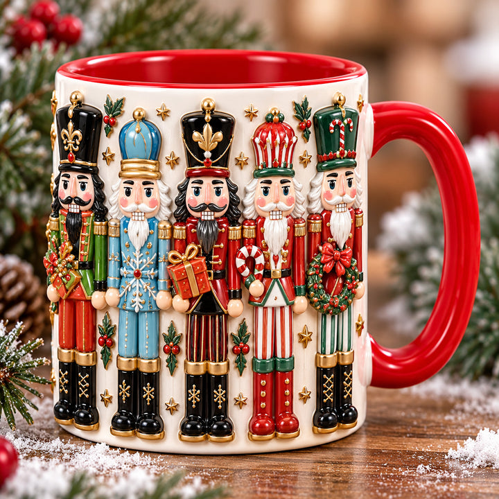Nutcracker Parade Christmas 3D Effect Printed Accent Mug NCU0HT308
