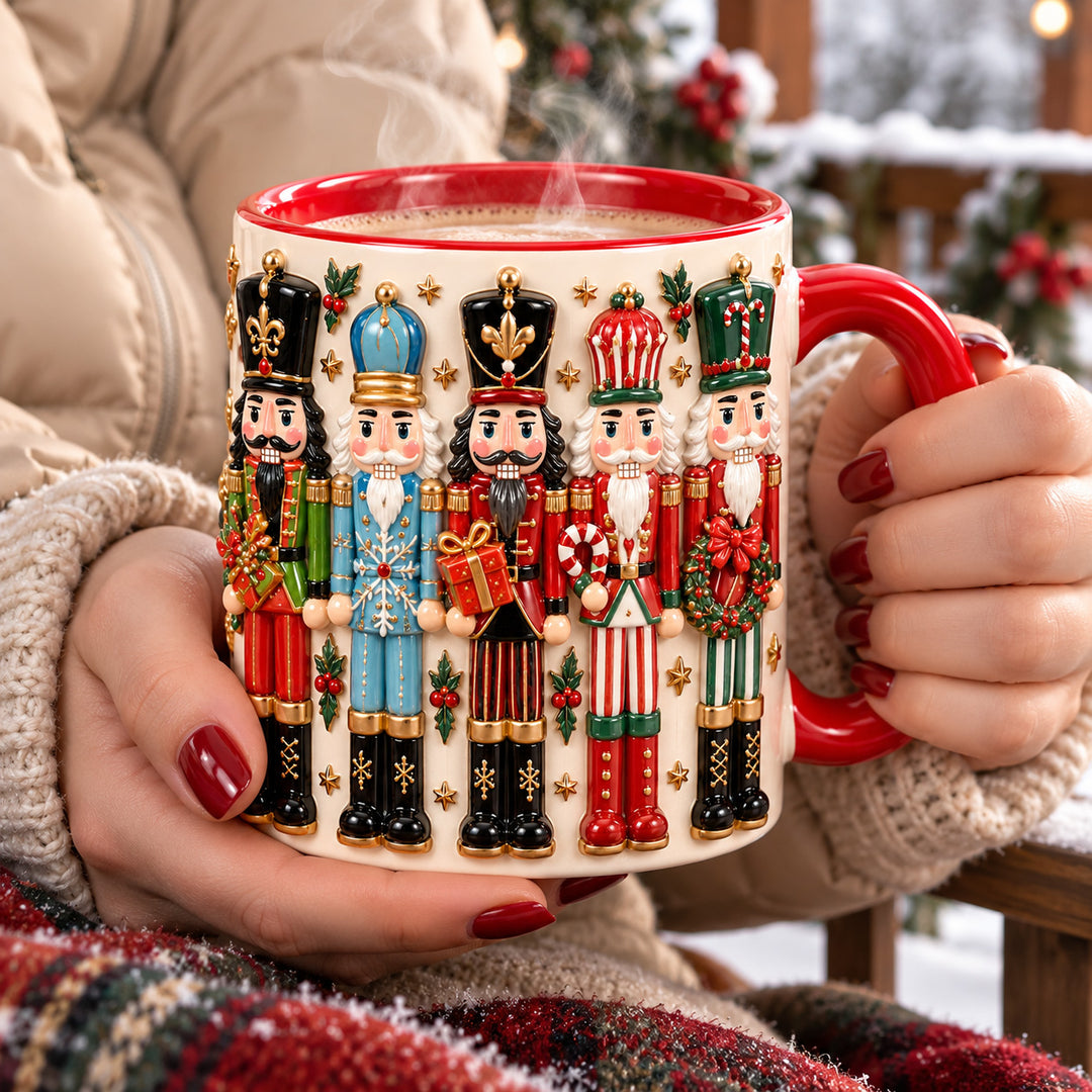 Nutcracker Parade Christmas 3D Effect Printed Accent Mug NCU0HT308