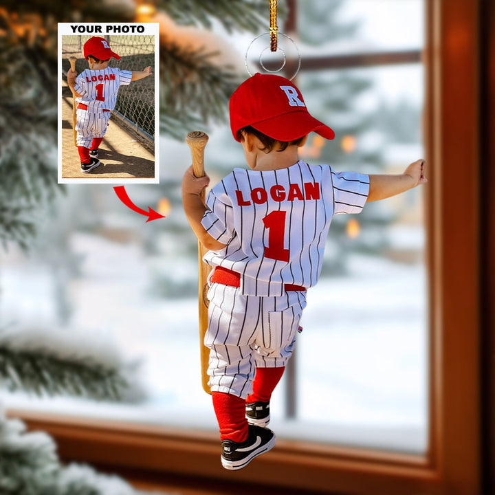 Foutfield Ace - Personalized Photo Mica Ornament - Christmas Gift For Baseball Lovers, Baseball Players