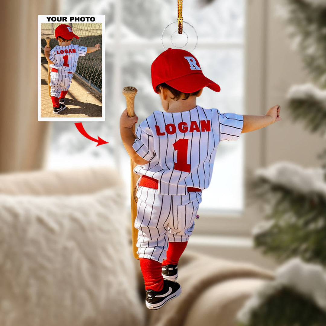 Foutfield Ace - Personalized Photo Mica Ornament - Christmas Gift For Baseball Lovers, Baseball Players