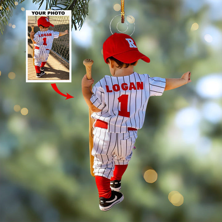 Foutfield Ace - Personalized Photo Mica Ornament - Christmas Gift For Baseball Lovers, Baseball Players
