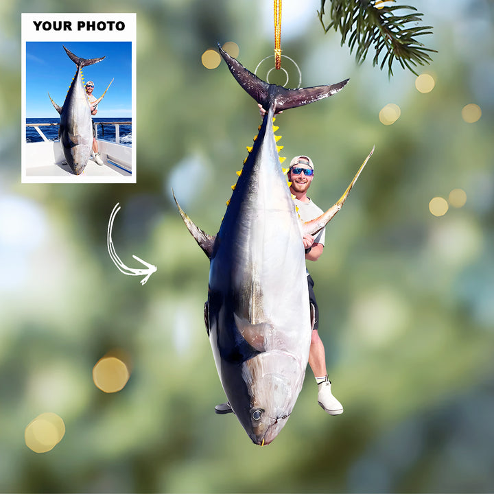 Ocean Bliss - Personalized Photo Mica Ornament - Christmas Gift For Fishing Lover