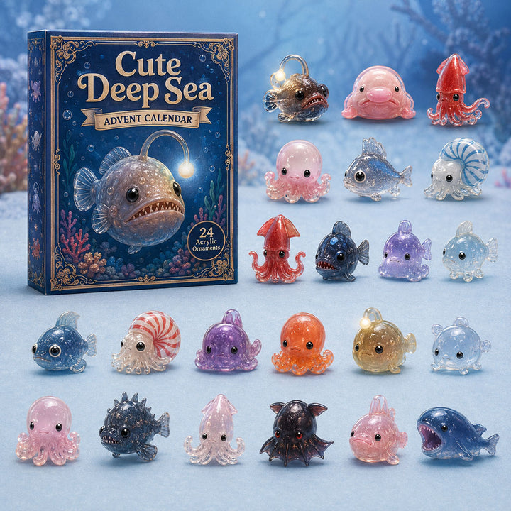 CHRISTMAS KICKOFF 40% OFF - Ocean Cute Deep Sea Advent Calendar 2026 - 24-Day Festive Countdown, Acrylic Charms Blind Box - Gift For Ocean Lovers AC0HA017