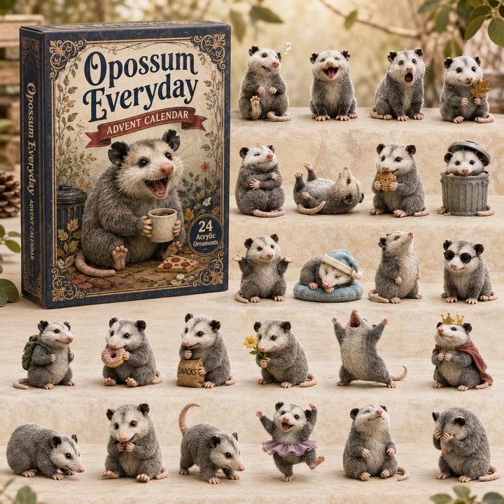 CHRISTMAS KICKOFF 40% OFF - Opossum Everyday Advent Calendar 2026 - 24-Day Festive Countdown, Acrylic Charms Blind Box - Gift For Opossum Lovers AC0TH172