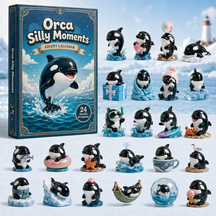 CHRISTMAS KICKOFF 40% OFF - Orca Silly Moments Advent Calendar 2026 - 24-Day Festive Countdown, Acrylic Charms Blind Box - Gift For Orca Lovers AC0HA149